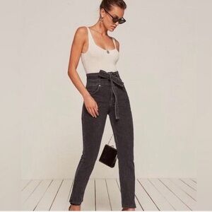 REFORMATION Black High Rise Skinny Jeans